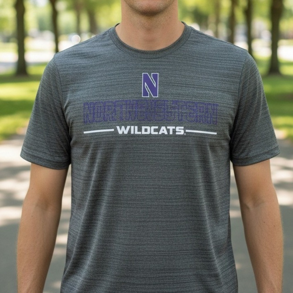 Colosseum‎ Northwestern Wildcats Mens Charcoal Heather Performance T-Shirt Large